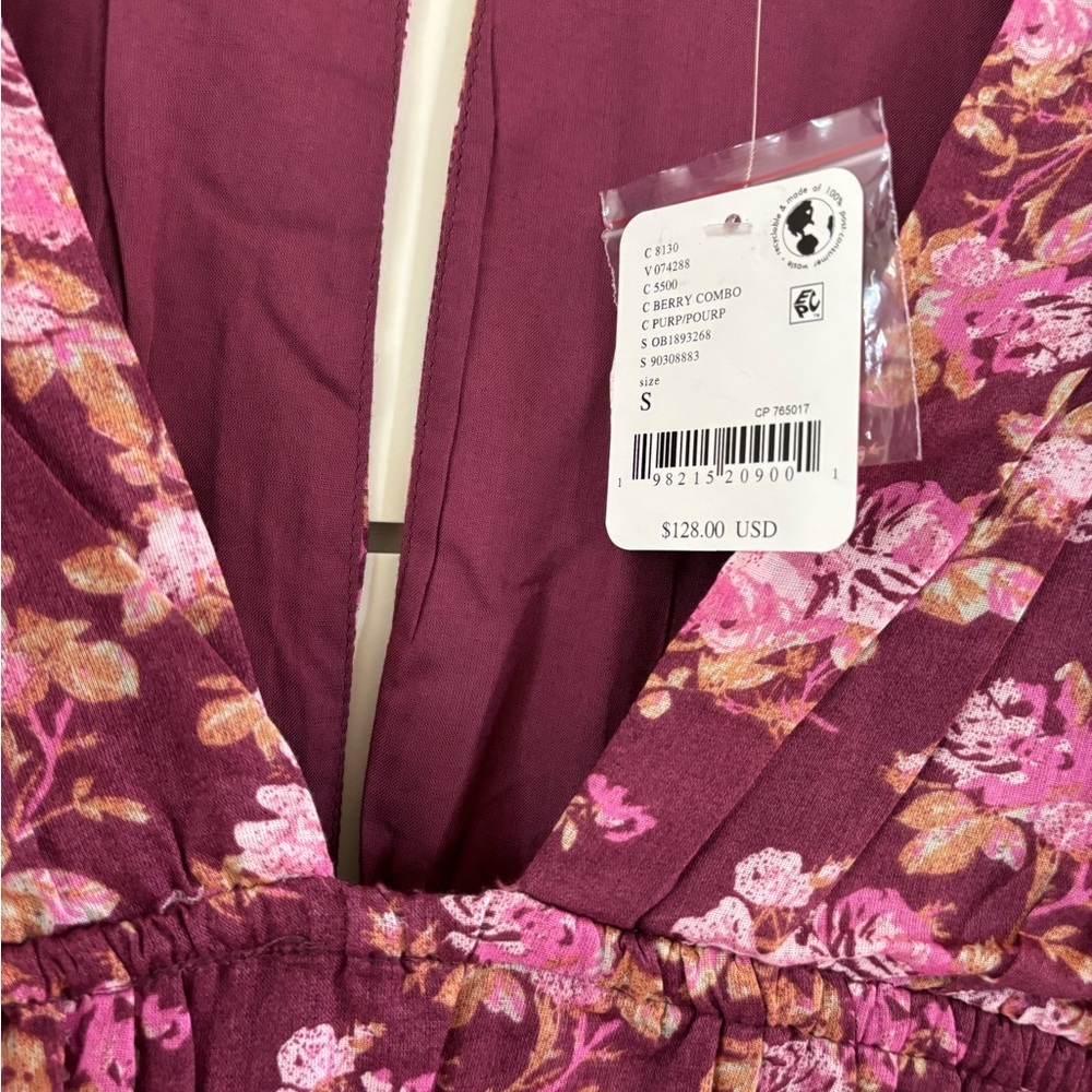 Free People Keep You Mini Dress in Berry Combo NWT - Picture 3 of 5